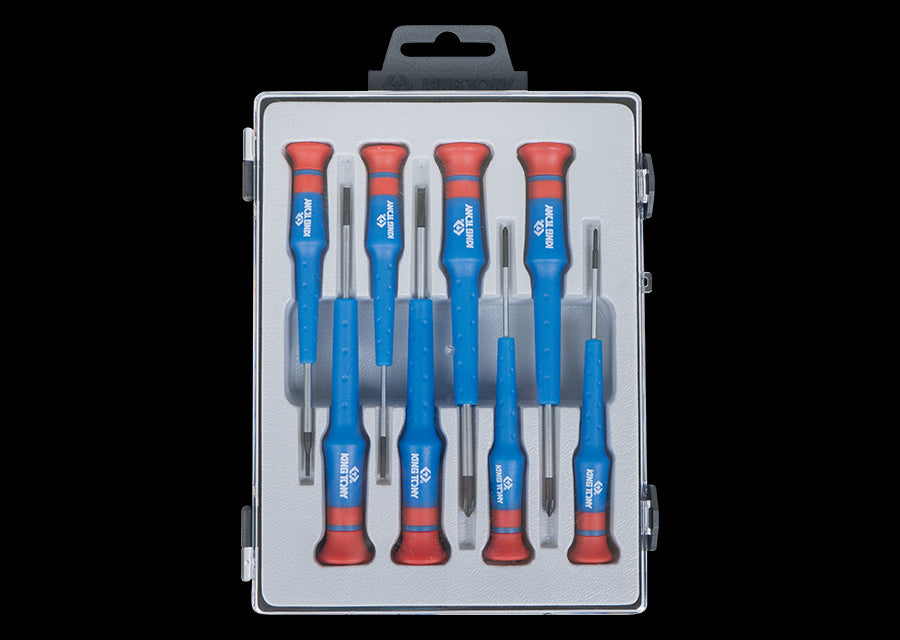 KING TONY Profi-Werkzeuge - Schlitz- und PHILLIPS®-Präzisions-Schraubendreher-Set - 8 tlg. 32108MR