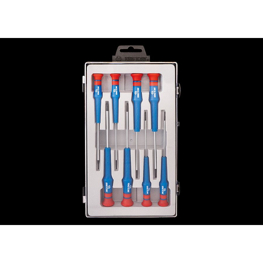 KING TONY Profi-Werkzeuge - Schlitz- und PHILLIPS®-Präzisions-Schraubendreher-Set - 8 tlg. 32118MR