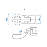 KING TONY Profi-Werkzeuge - CROWFOOT Gelenk-Steckschlüsseleinsatz, metrisch - 17 mm 335017M