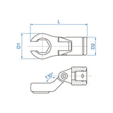 KING TONY Profi-Werkzeuge - CROWFOOT Steckschlüsseleinsatz, metrisch - 15 mm 335115M