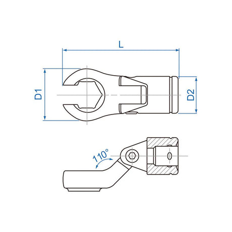 KING TONY Profi-Werkzeuge - CROWFOOT Steckschlüsseleinsatz, metrisch - 14 mm 335114M