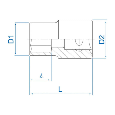 KING TONY Profi-Werkzeuge - 3/8" Steckschlüssel für Außen-TORX®-Schrauben - E16 BLI337516M