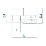 KING TONY Profi-Werkzeuge - 3/8" Steckschlüssel für Außen-TORX®-Schrauben - E12 BLI337512M