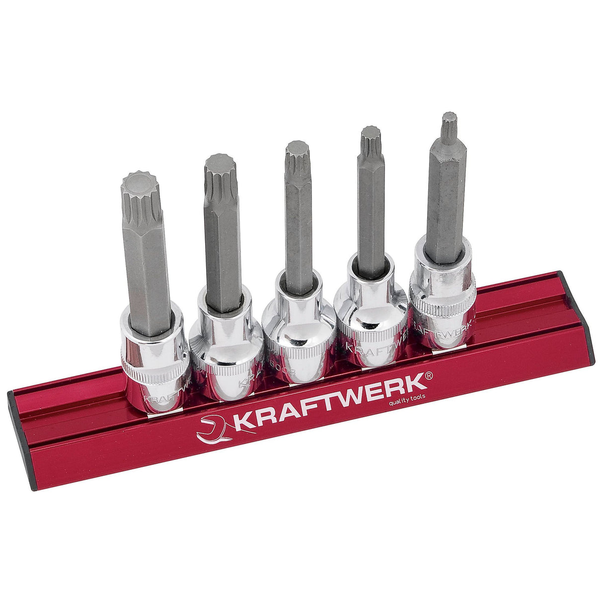 Kraftwerk PRO LINE MAGALU 1/2" Schraubendreher-Steckschlüsseleinsatz Vielzahn XZN Set, 100 mm lang, M5 - M12, 5-tlg