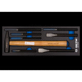KING TONY Profi-Werkzeuge - Splinttreiber und Hammer-Set, EVAWAVE -8 tlg. 990118PRE