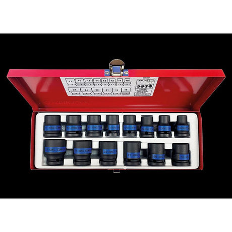 KING TONY Profi-Werkzeuge - 1/2" Kraft-Steckschlüssel-Set - 14 tlg. 4414MP