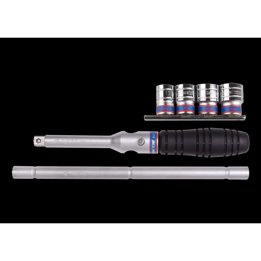 KING TONY Profi-Werkzeuge - 1/2" Steckschlüssel- und Zubehörset, metrisch - 6 tlg. 4506MR01