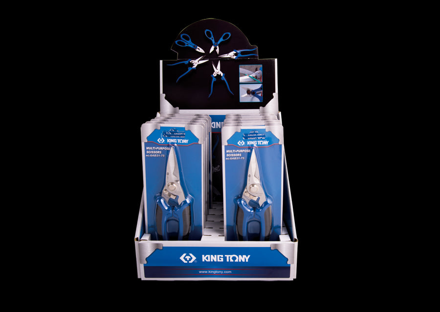 KING TONY Profi-Werkzeuge - Verkaufsdisplay Universalschere 6AB3175 - 12 tlg. 6AB3175S