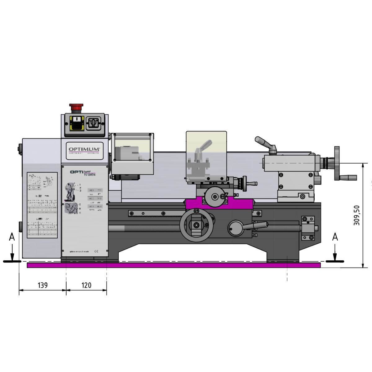 Optimum Drehmaschine OPTIturn TU 2406V - SM-3420355