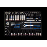 KING TONY Profi-Werkzeuge - Steckschlüssel, 1/4" und 1/2", mit Zubehör - 92 tlg. 97392MRE