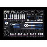 KING TONY Profi-Werkzeuge - Steckschlüssel, 1/4" und 1/2", mit Zubehör - 92 tlg. 97392MRE01