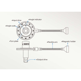 KING TONY Profi-Werkzeuge - 1/2" Drehwinkel-Messgerät mit Magnetarm 34440A