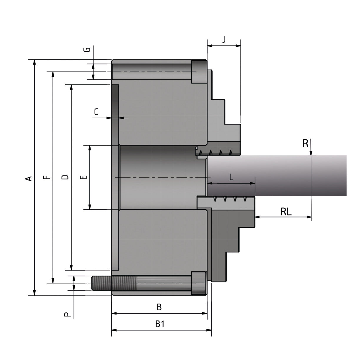Optimum BISON Dreibacken-Drehfutter Guss Ø 160 mm DIN 6350 A2-4 - Art. 3450232