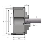 Optimum BISON Dreibacken-Drehfutter Guss Ø 160 mm DIN 6350 A2-4 - Art. 3450232