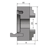Optimum BISON Vierbacken-Drehfutter Guss Camlock, zentrisch spannend Ø 200 mm DIN ISO 702-2 Nr. 6 - Art. 3450370