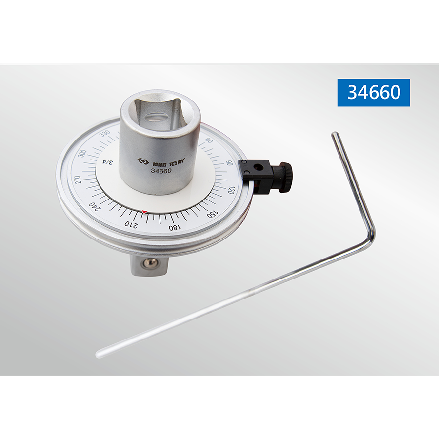 KING TONY Profi-Werkzeuge - 3/4" Drehwinkel-Messgerät mit Magnetarm 34660A