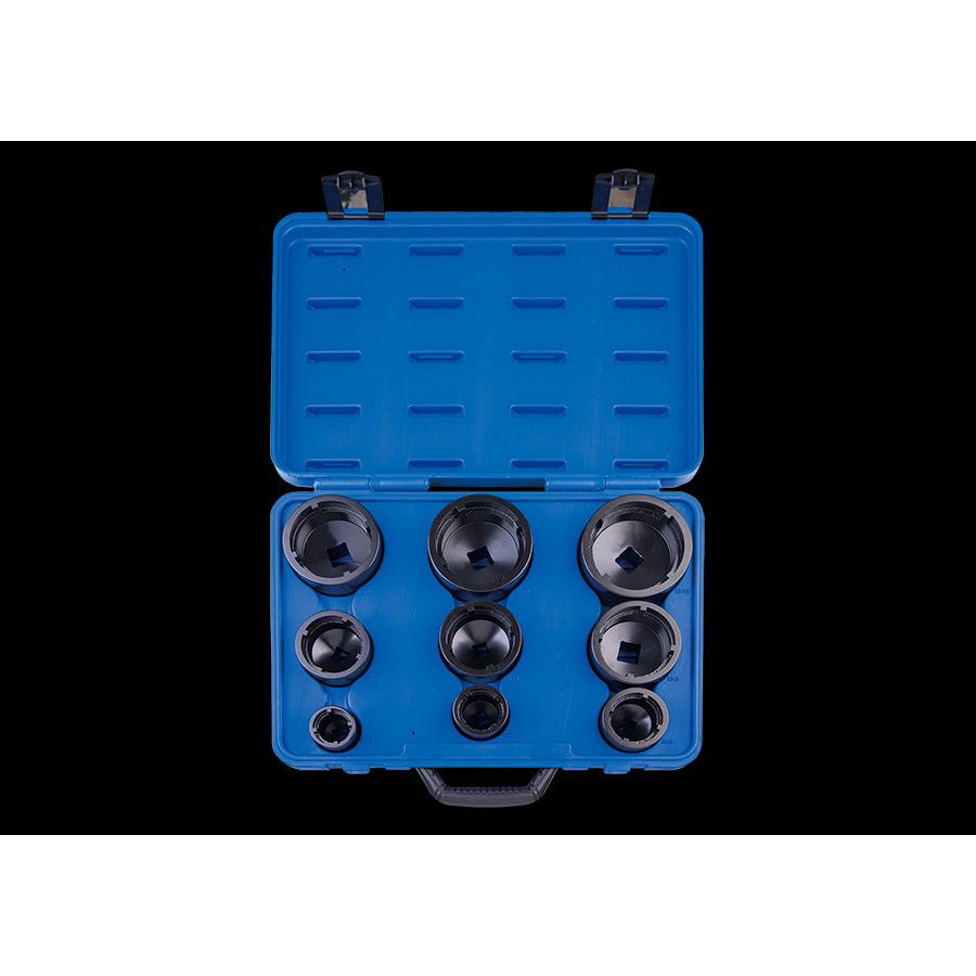 KING TONY Profi-Werkzeuge - Nutmuttern-Schlüssel-Set, Zapfen innenliegend - 9 tlg. 7K09MP