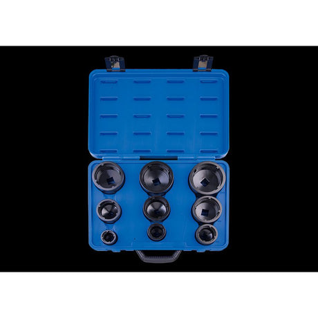 KING TONY Profi-Werkzeuge - Nutmuttern-Schlüssel-Set, Zapfen innenliegend - 9 tlg. 7K09MP