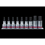 KING TONY Profi-Werkzeuge - 1/2" 6-Kant Steckschlüssel-Set, Zoll, 9 tlg. 4110SR10