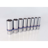 KING TONY Profi-Werkzeuge - 3/8" Steckschlüssel-Set, lang, metrisch - 8 tlg. 3508MR