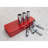 KING TONY Profi-Werkzeuge - 3/8" Steckschlüssel-Set, lang, metrisch - 8 tlg. 3508MR