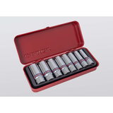KING TONY Profi-Werkzeuge - 3/8" Zoll Steckschlüssel-Set, lang - 8 tlg. 3508SR