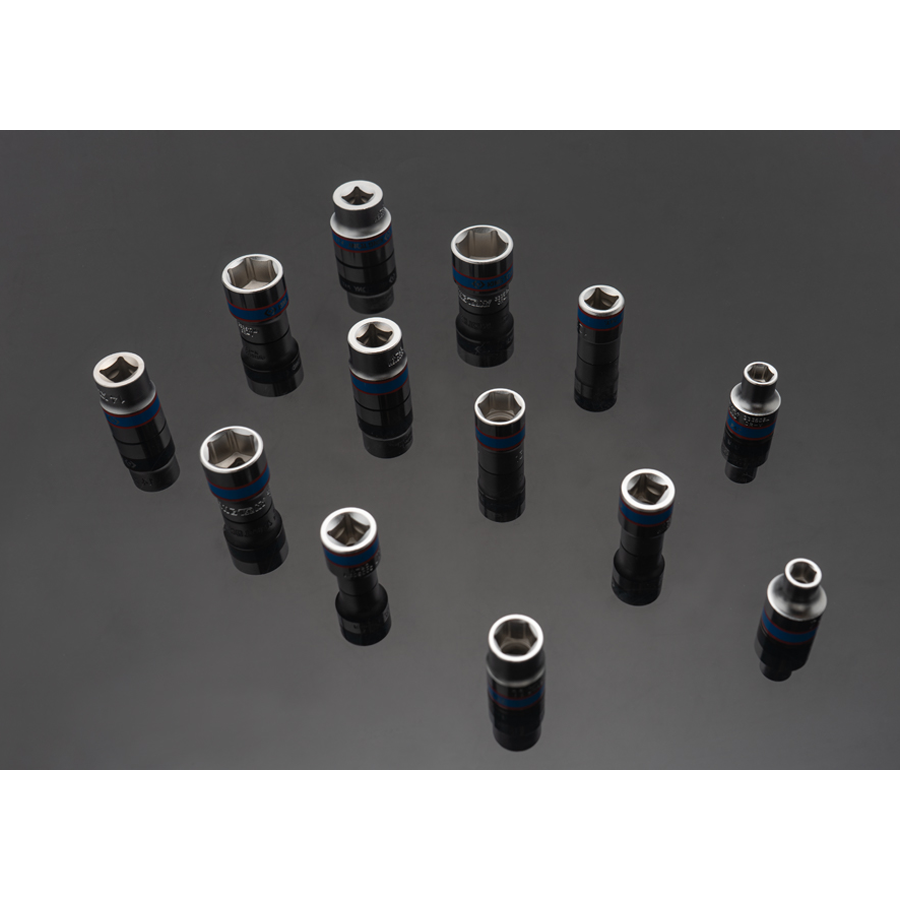 KING TONY Profi-Werkzeuge - 3/8" Steckschlüssel-Set, metrisch, Steckleiste - 13 tlg. 3513MR
