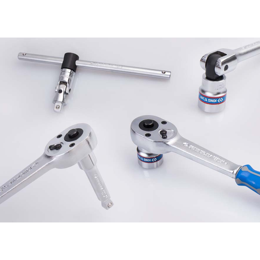 KING TONY Profi-Werkzeuge - 3/8" 6-Kant Steckschlüssel-Set, EVAWAVE, Zubehör - 23 tlg. 3523MRE10