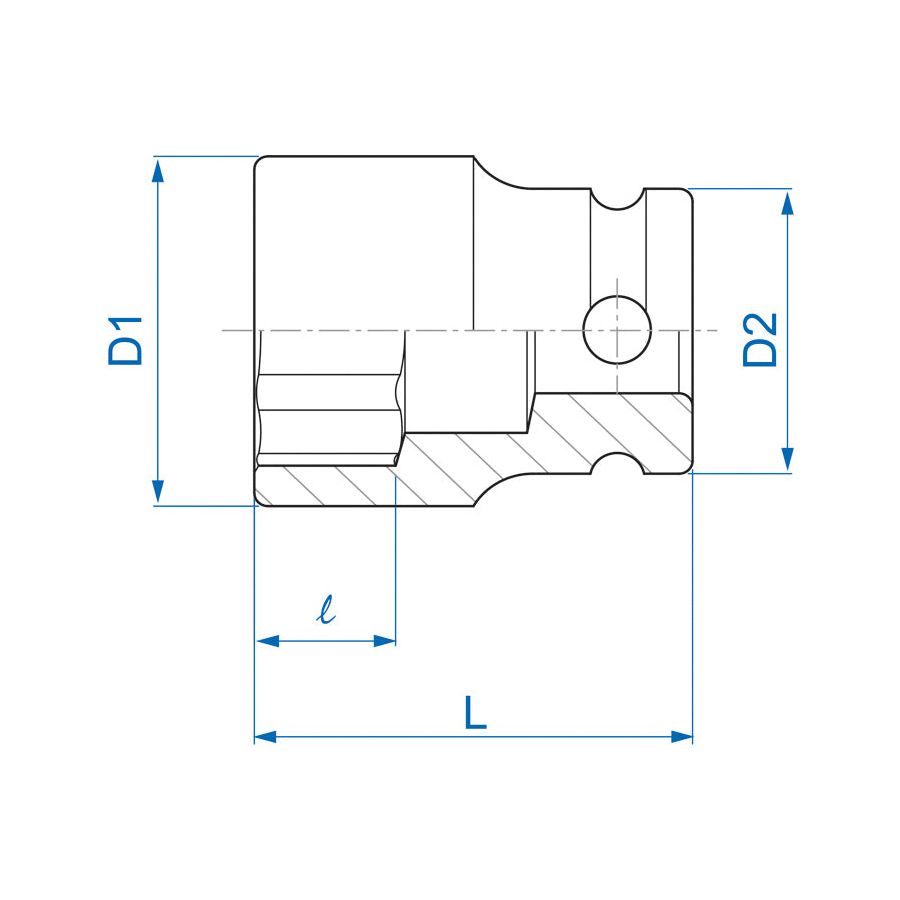 KING TONY Profi-Werkzeuge - 3/8" Kraft-Steckschlüssel, metrisch - 12 mm 353512M
