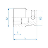 KING TONY Profi-Werkzeuge - 3/8" Kraft-Steckschlüssel, metrisch - 12 mm 353512M