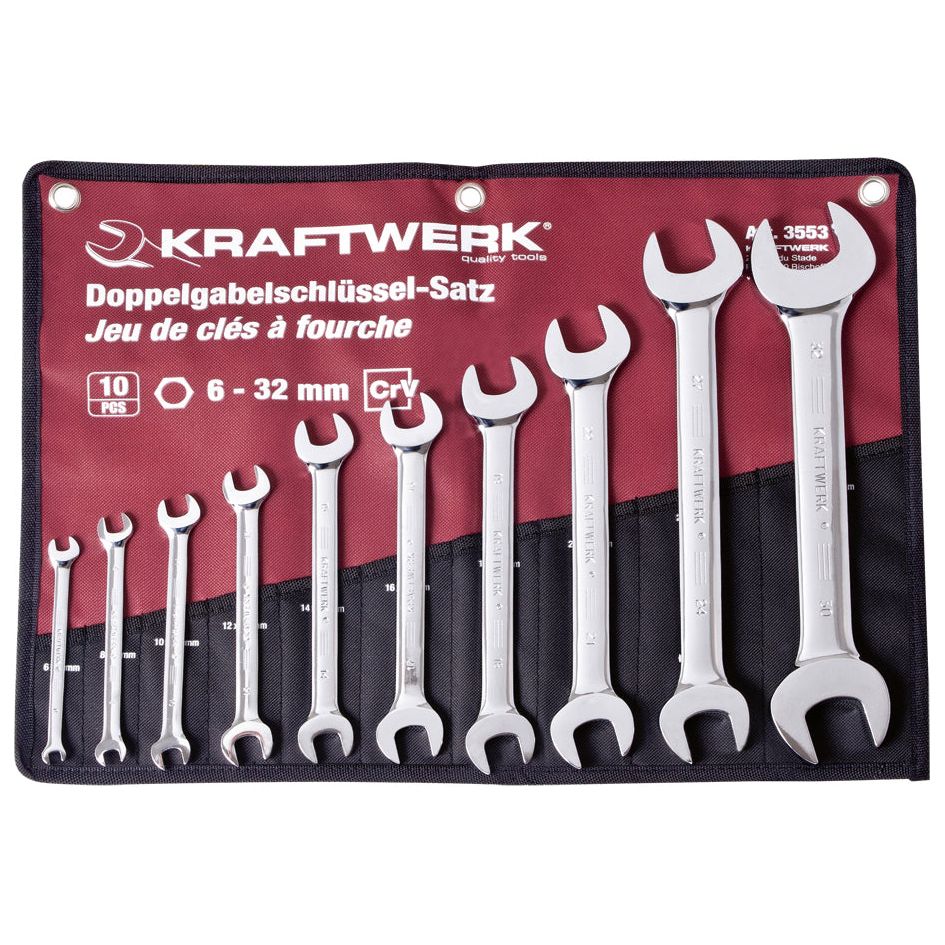 Kraftwerk PRO LINE Doppel-Maulschlüssel Set, 6 - 32 mm, 10-tlg