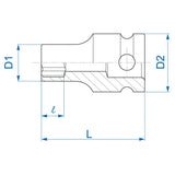 KING TONY Profi-Werkzeuge - 3/8" Kraft-Steckschlüssel, Zoll, für Außen-TORX®-Schrauben 357514M