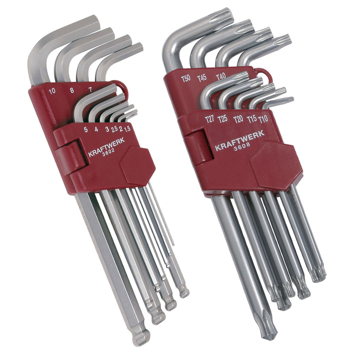 Kraftwerk PRO LINE Winkelschraubendreher mit Kugelkopf Set, Innen Sechskant & TX, TORX, 19-tlg