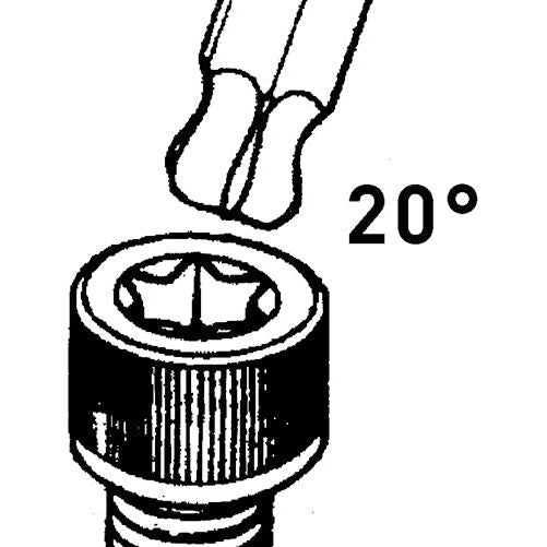 Kraftwerk PRO LINE Winkelschraubendreher mit Kugelkopf TX, TORX, T20