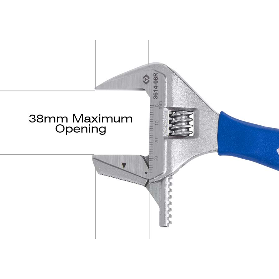 KING TONY Profi-Werkzeuge - Verstellbarer Schraubschlüssel mit umkehrbarer Backe 361408R