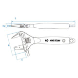 KING TONY Profi-Werkzeuge - Verstellbarer Schraubschlüssel mit umkehrbarer Backe 361408R