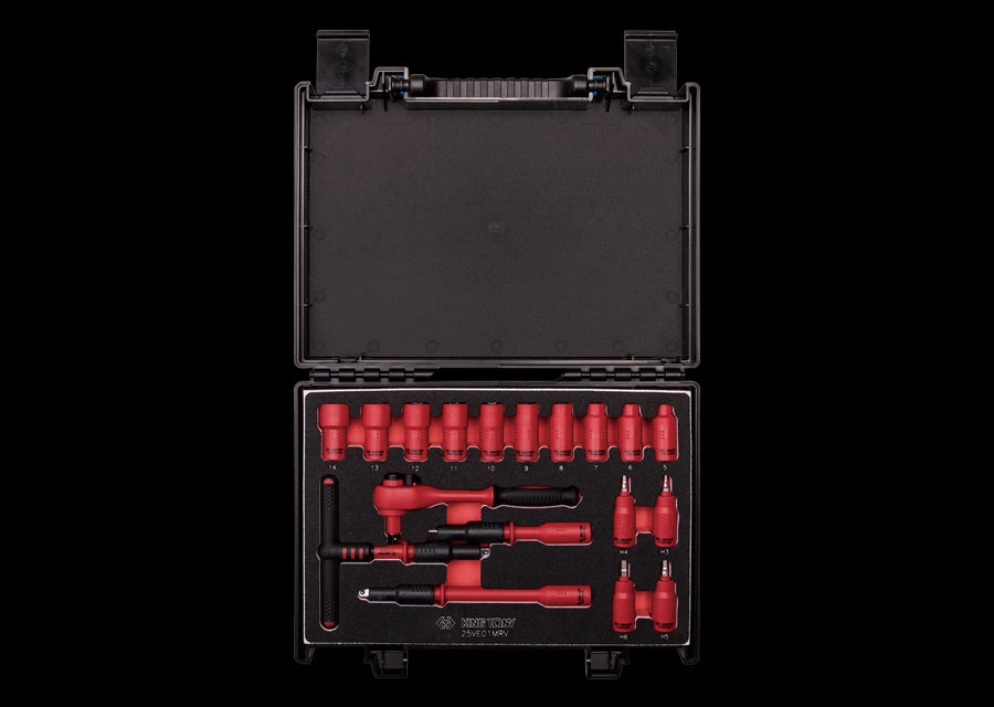 KING TONY Profi-Werkzeuge - 1/4" Steckschlüssel-Set, isoliert 18tlg. 25VE01MRV