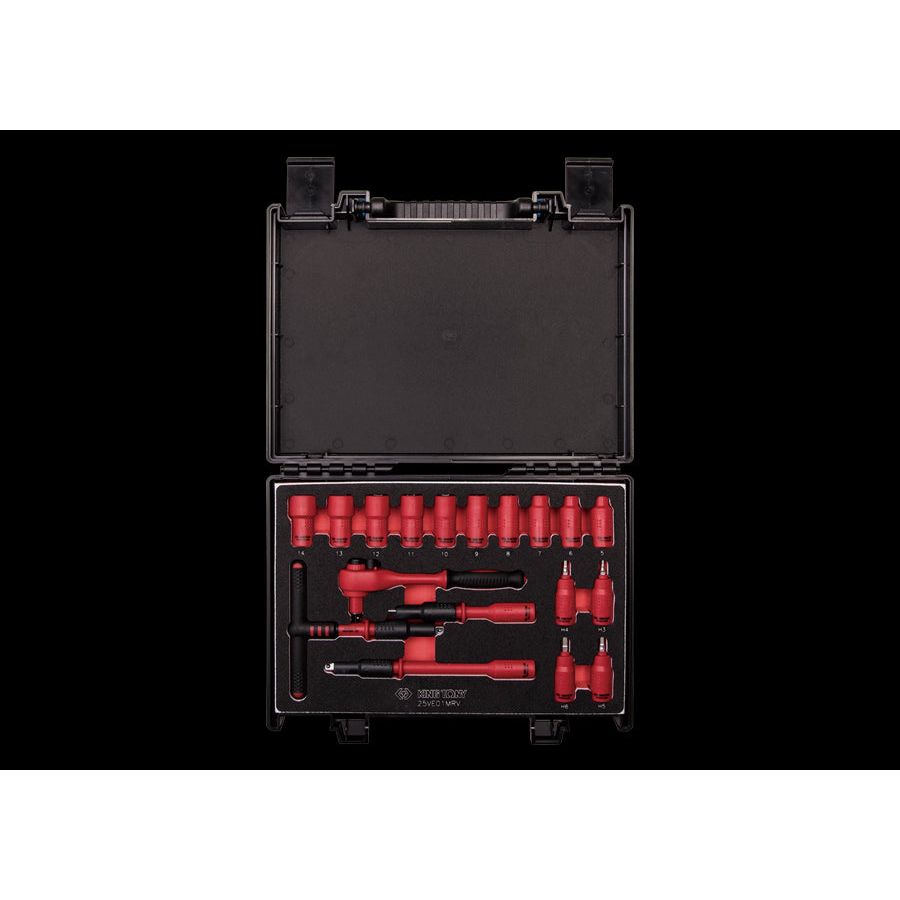 KING TONY Profi-Werkzeuge - 1/4" Steckschlüssel-Set, isoliert 18tlg. 25VE01MRV