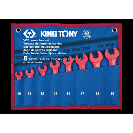 KING TONY Profi-Werkzeuge - Set mit 8 isolierten Maulschlüsseln (10.11.12.13.14.17.18.19) 12FVE08MRN
