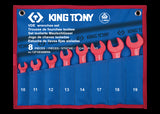 KING TONY Profi-Werkzeuge - Set mit 8 isolierten Maulschlüsseln (10.11.12.13.14.17.18.19) 12FVE08MRN