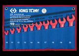 KING TONY Profi-Werkzeuge - Set mit 10 isolierten Maulschlüsseln (10.11.12.13.14.16.17.18.19.22) 12FVE10MRN
