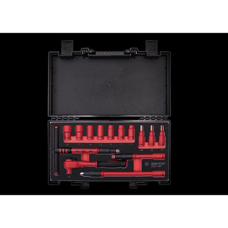 KING TONY Profi-Werkzeuge - 3/8" Steckschlüssel-Set, isoliert 14tlg. 35VE01MRV