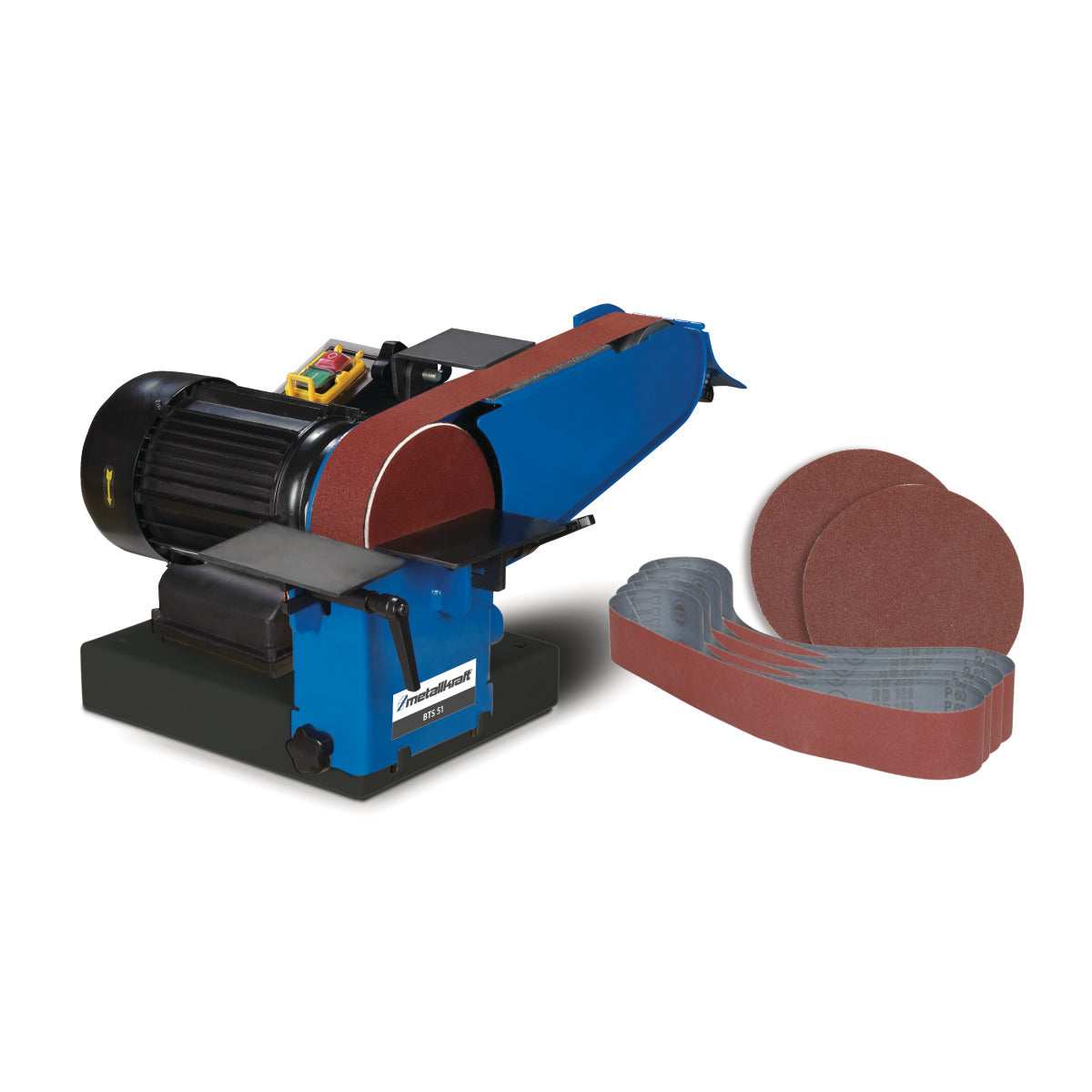 Metallkraft Band- und Tellerschleifmaschine BTS 51 Aktions-Set - Art. 3700051SET