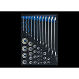 KING TONY Profi-Werkzeuge - Schaumplatte EVAWAVE mit Steckschlüssel 40tlg. 99040SRV