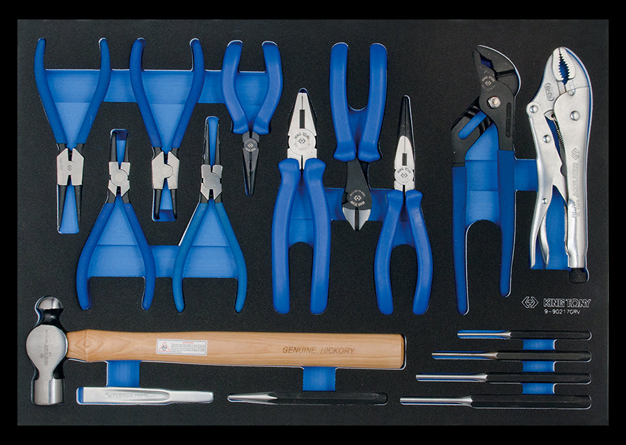 KING TONY Profi-Werkzeuge - Zangen in Schaumstoff-Einlage - 17 tlg 990217GRV