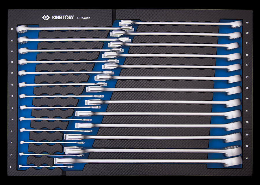 KING TONY Profi-Werkzeuge - Kombi-Schlüssel, metrisch, EVAWAVE - 26 tlg. 912B6MRE