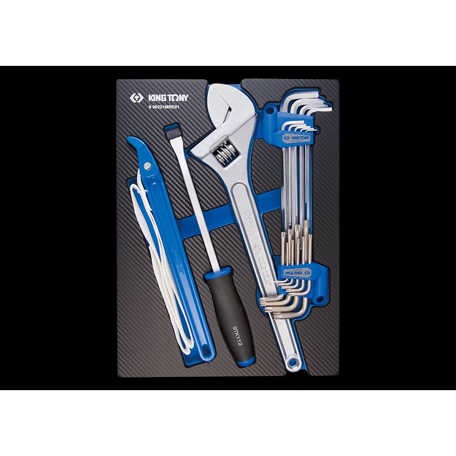 KING TONY Profi-Werkzeuge - Innensechskant-Schlüssel-Set, mit Zange in EVAWAVE Schaums 21tlg. 990221MRE01