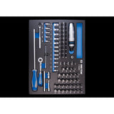 KING TONY Profi-Werkzeuge - 1/4" Steckschlüssel-Set, mit Zubehör, EVAWAVE - 82 tlg. 97582MRE