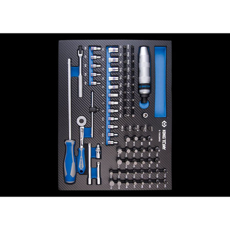 KING TONY Profi-Werkzeuge - 1/4" Steckschlüssel-Set, mit Zubehör, EVAWAVE - 82 tlg. 97582MRE