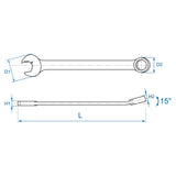 KING TONY Profi-Werkzeuge - Maulschlüssel für Schnellmontage, Zoll - 5/8" 372120S
